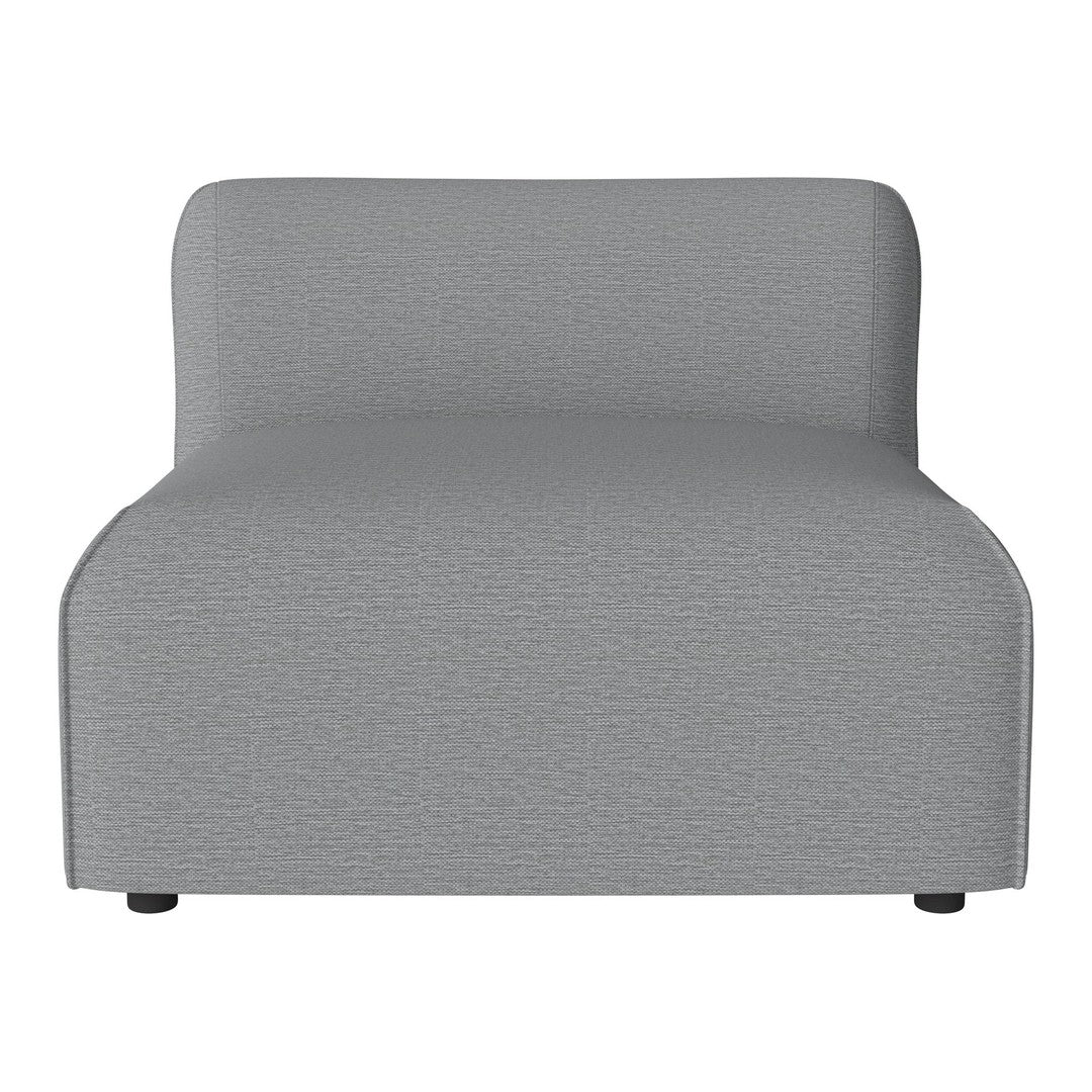 Gray textured sofa section, featuring a clean, minimalist design without bold patterns or colors.