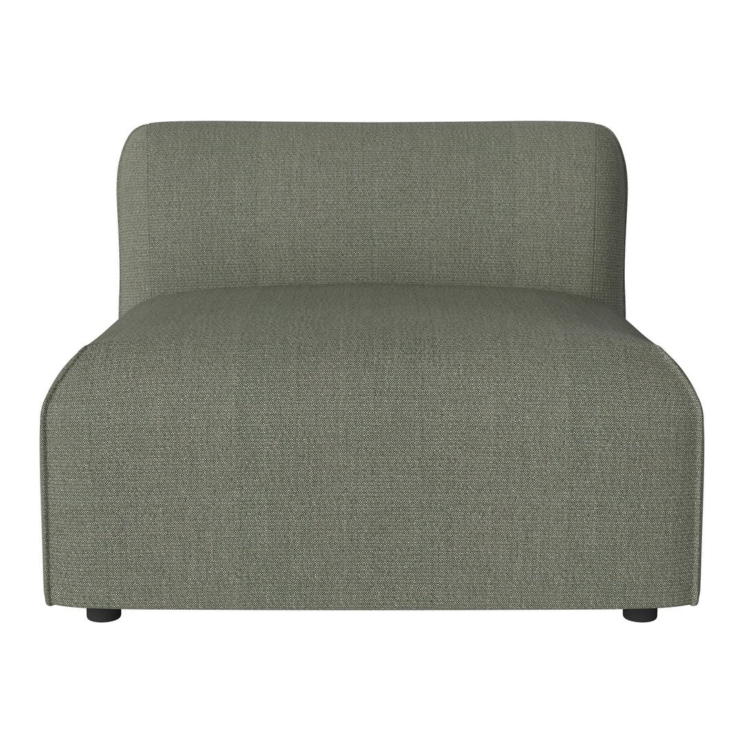 Green textured chair with a minimalist design, featuring a smooth and curved form. Perfect for modern decor.