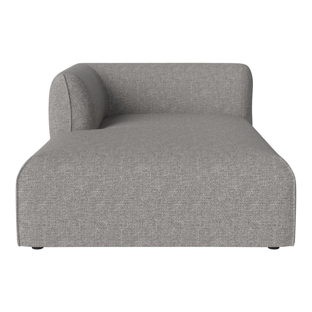 Modern gray chaise lounge with a smooth texture and minimalist design. Perfect for contemporary interiors.
