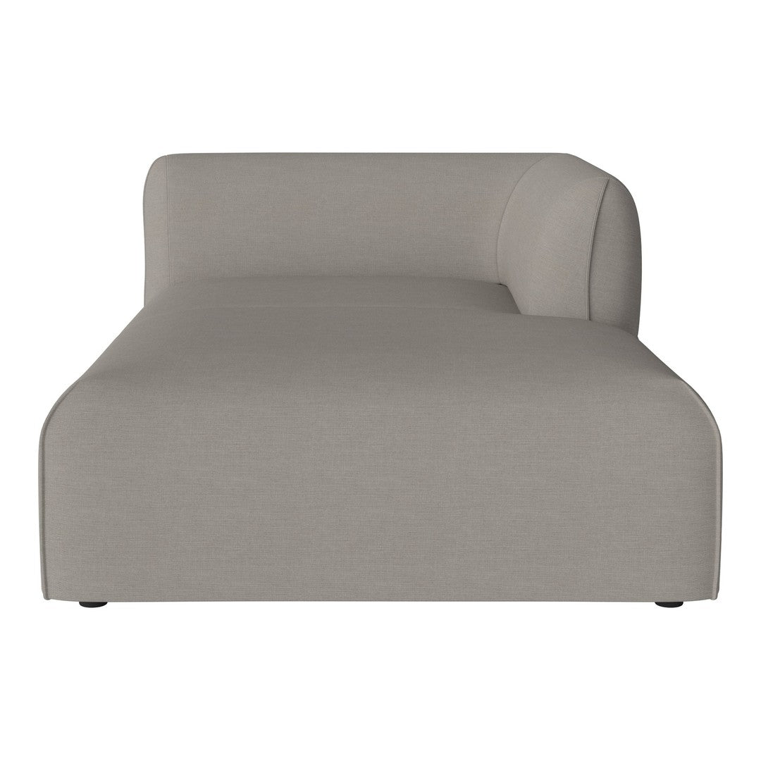 Modern gray sofa with smooth fabric and minimalist design, perfect for contemporary living spaces.