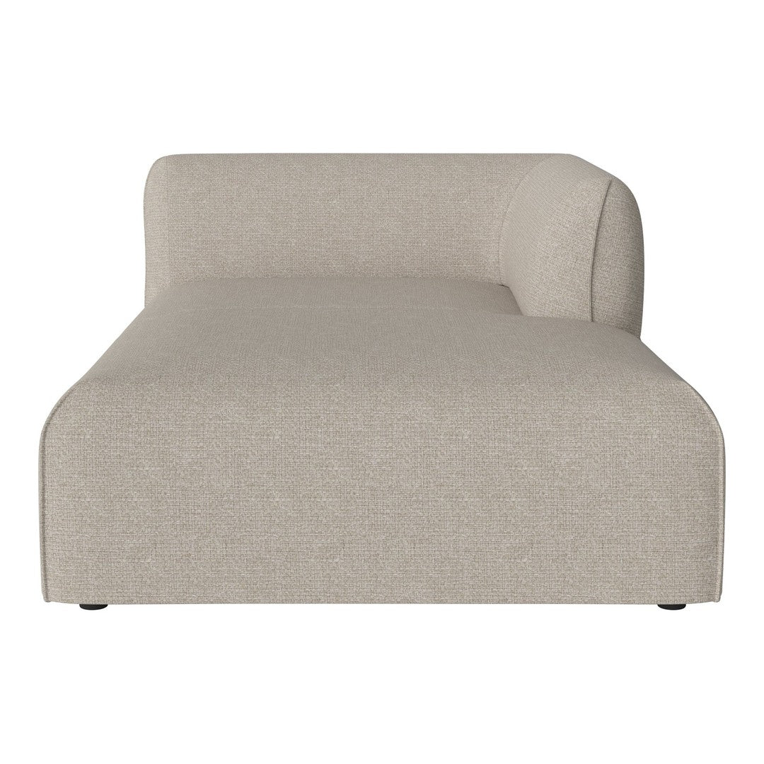 Beige fabric sofa with a contemporary design and smooth, clean lines. Perfect for modern interiors.