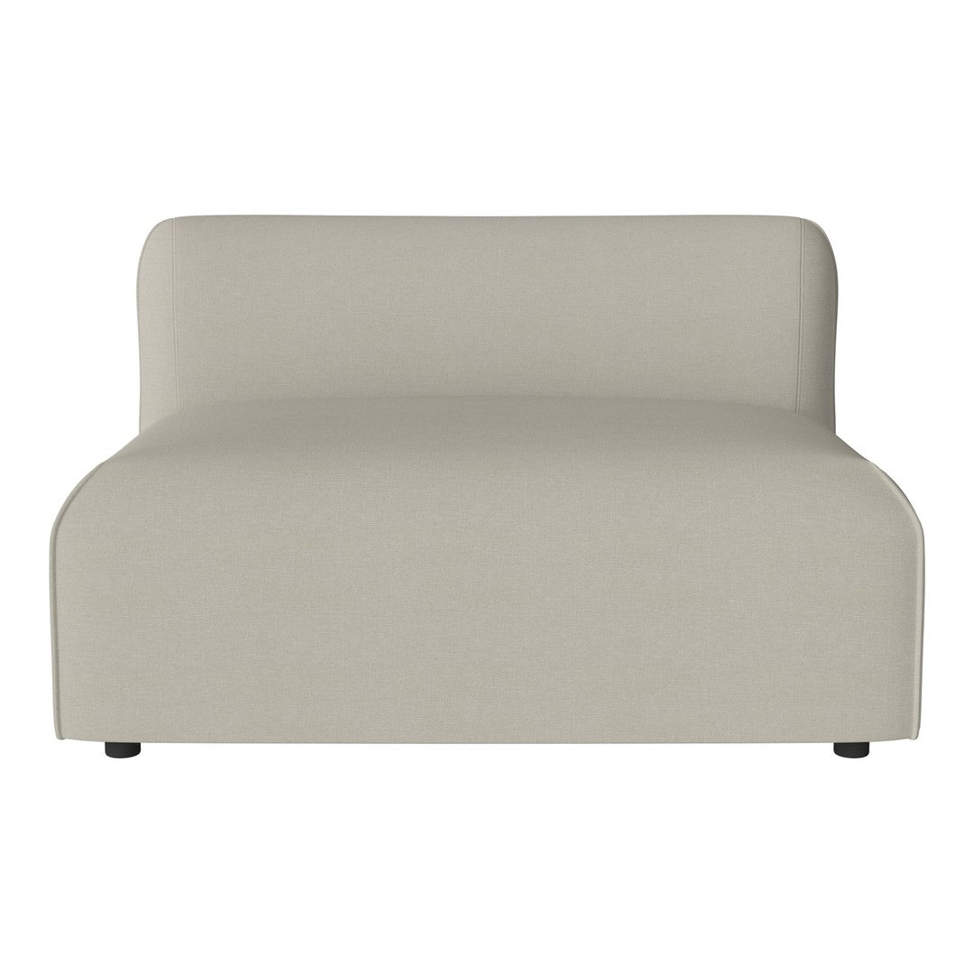 Beige modular sofa with a clean, minimalist design and smooth fabric. Perfect for modern interiors.