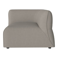 Light gray contemporary sofa with a soft, curved design and smooth texture. Perfect for modern living spaces.