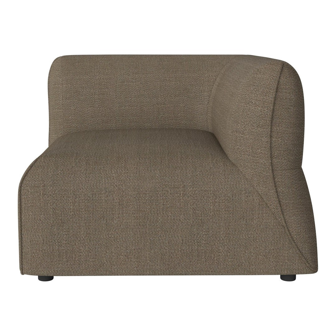 Textured brown upholstery in a modern, curved design for stylish furniture accents.