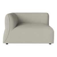 Light beige curved sofa with a smooth, minimalist design and no visible patterns, perfect for modern decor.