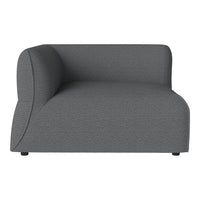 Contemporary dark gray sofa with a textured fabric and modern curved design. Perfect for stylish living spaces.