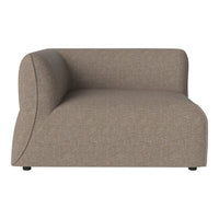 Brown textured fabric sofa section with a modern curved design and minimalist style. Perfect for contemporary decor.