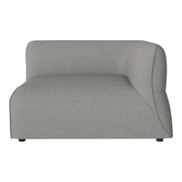 Gray upholstered sofa section with a minimalist design and smooth, clean lines. Perfect for modern interiors.