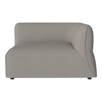 Light gray, solid-patterned sofa with a modern, curved design for contemporary living spaces.