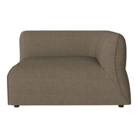 Modern brown sectional sofa with a textured fabric pattern and sleek, minimalist design. Perfect for contemporary spaces.