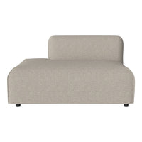 Beige fabric lounge chair with a smooth, minimalist design and subtle texture. Perfect for modern interiors.