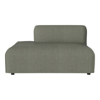 "Contemporary gray fabric chaise lounge with smooth texture and minimalist design, perfect for modern interiors."