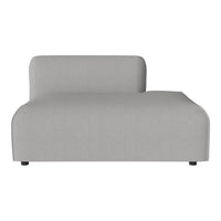 Light gray modern chaise lounge with a sleek, minimalist design and smooth fabric finish. Perfect for contemporary decor.
