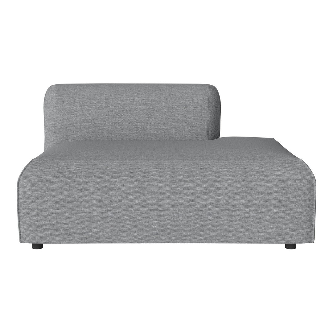 "Modern gray fabric accent chair with a smooth, textured pattern and minimalist design."