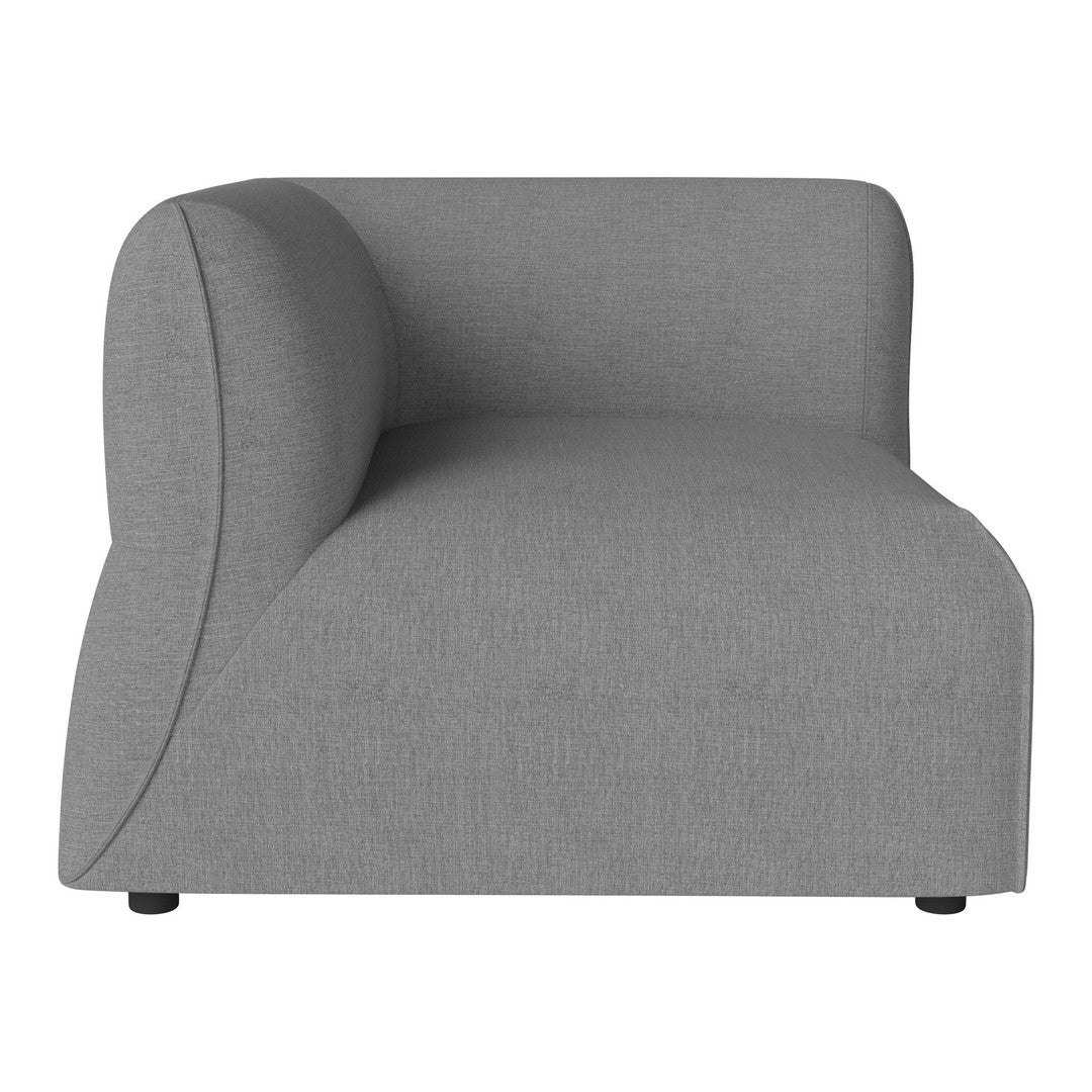 Gray upholstered modular sofa with smooth, minimalist design and subtle texture. Perfect for modern interiors.