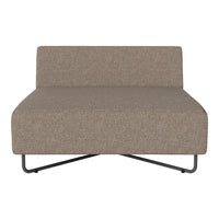 Stylish brown fabric sofa with a subtle textured pattern and minimalist black metal legs. Perfect for modern interiors.