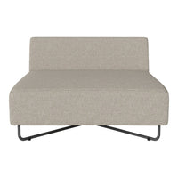 "Modern beige sofa with a textured fabric and sleek metal legs, perfect for any stylish living space."
