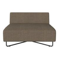 Brown textured upholstery on a sleek, modern sofa with a minimalist metal frame. Ideal for contemporary decor.