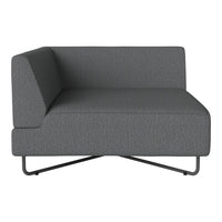 Modern gray sectional sofa with a textured fabric and sleek, minimalist design. Perfect for contemporary spaces.