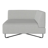 Light gray modern sofa with a minimalist design and sleek metal legs, perfect for contemporary living spaces.