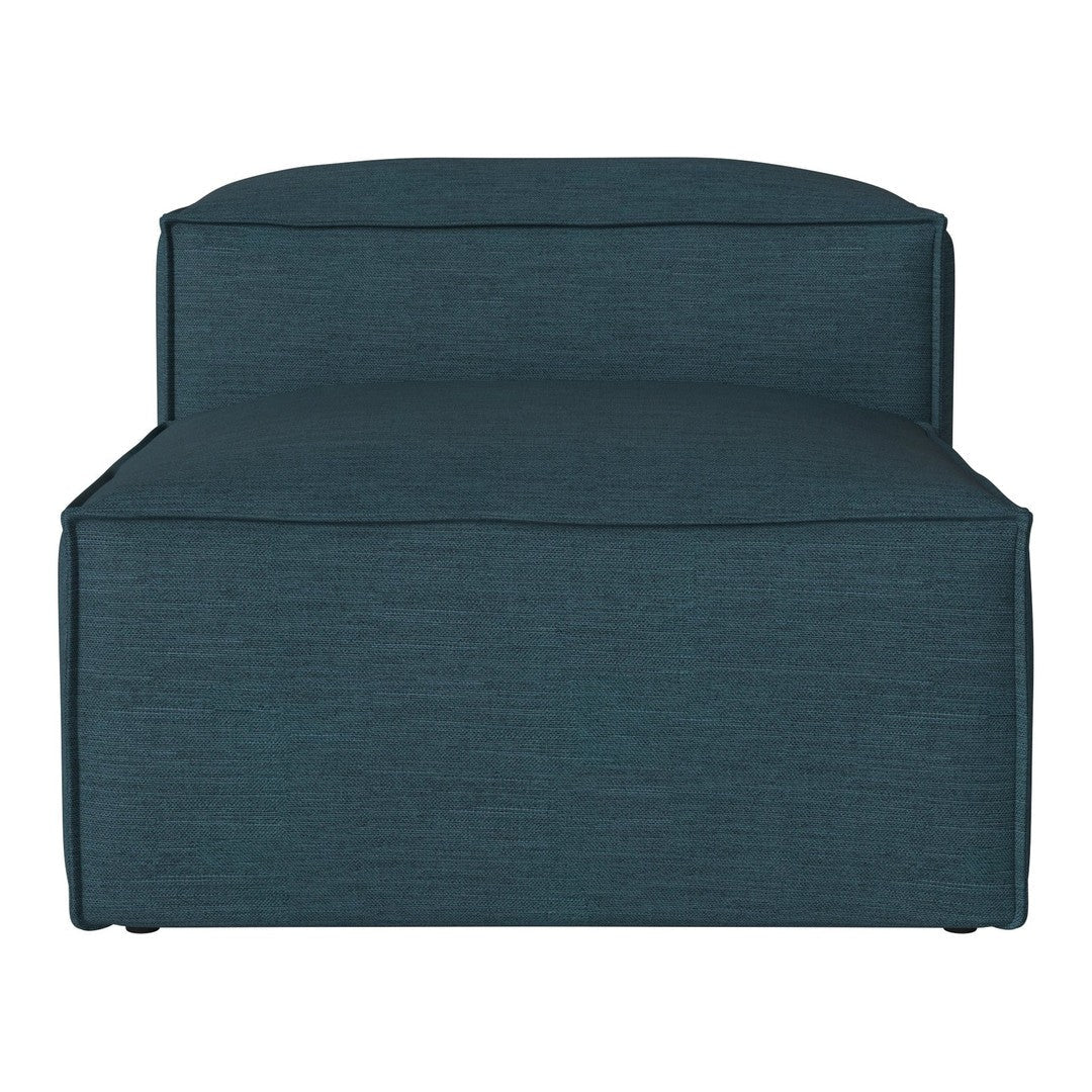 Teal upholstered lounge chair with a smooth, solid pattern and clean lines, perfect for modern interiors.