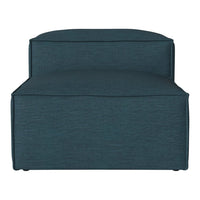 Teal upholstered lounge chair with a smooth, solid pattern and clean lines, perfect for modern interiors.