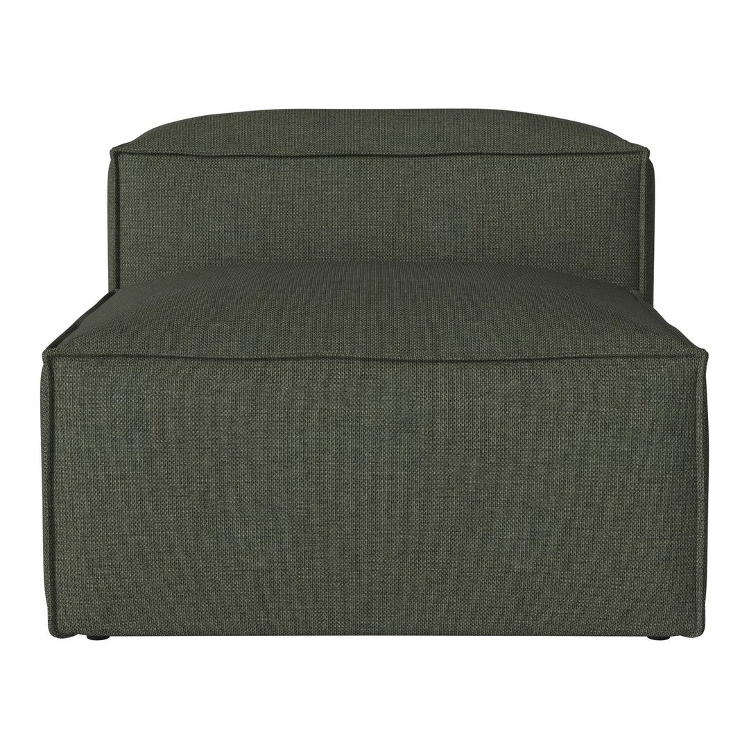 Green textured upholstered chair with a simple, modern design. Ideal for stylish and contemporary interiors.