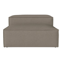 Taupe fabric sofa with a smooth texture and minimalist design, perfect for modern decor.