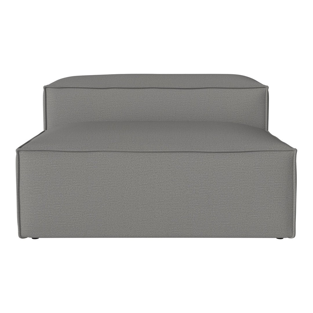 Gray sectional sofa featuring a sleek, minimalist design with clean lines and no visible patterns.