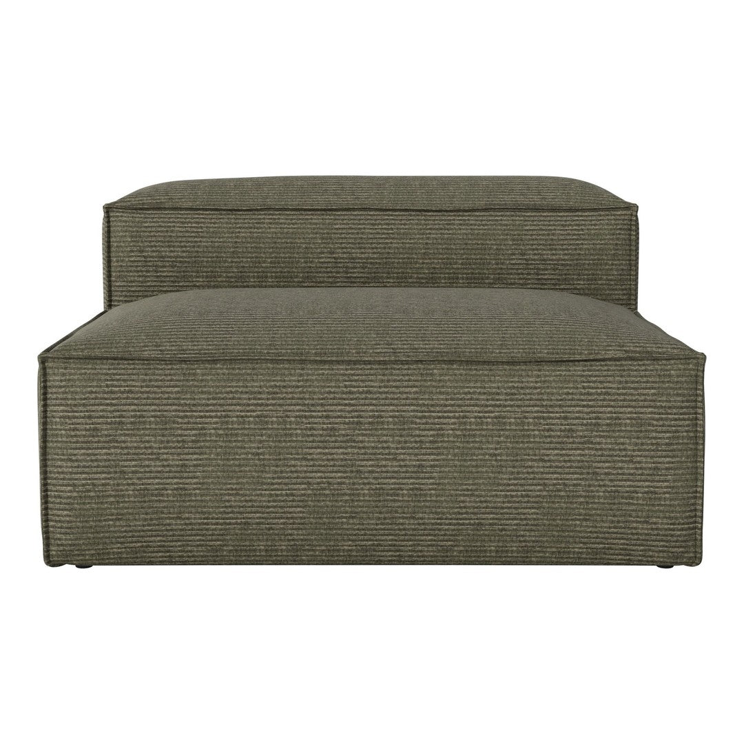 Olive green cushion with subtle textured pattern, perfect for modern decor and outdoor seating.