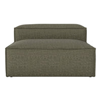 Olive green cushion with subtle textured pattern, perfect for modern decor and outdoor seating.