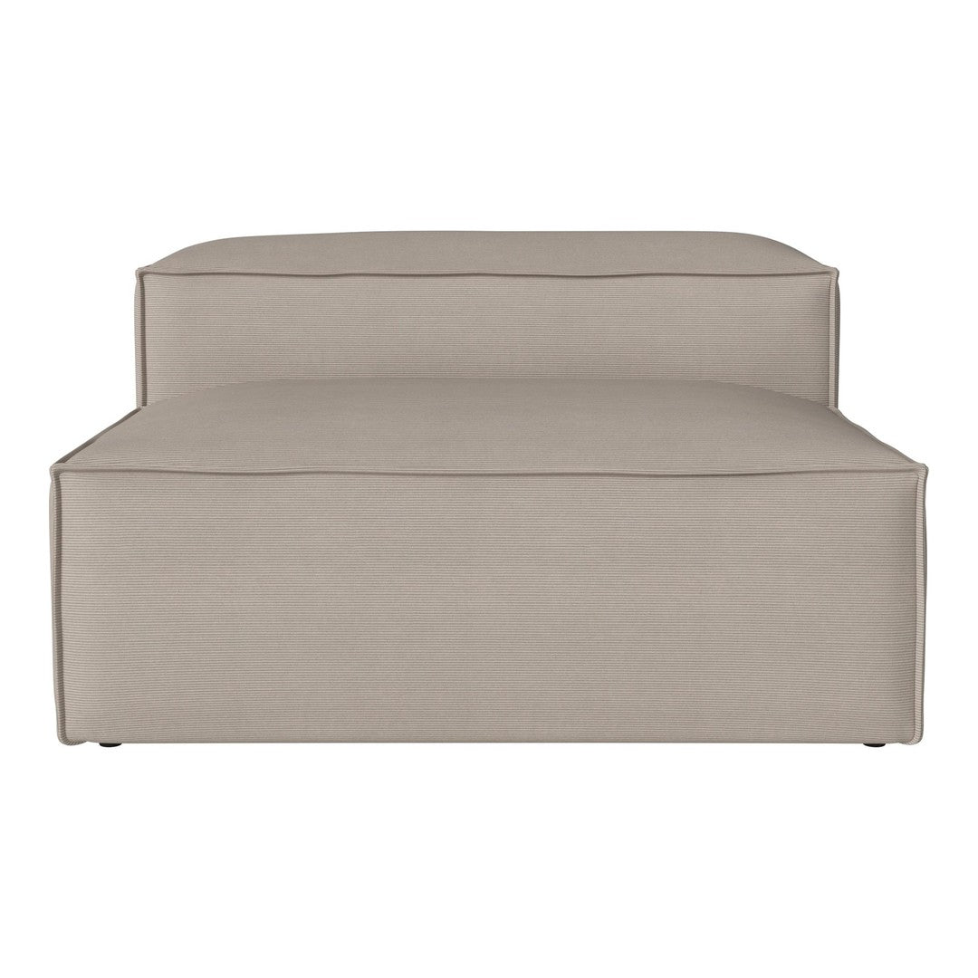 Beige modular sofa with a subtle ribbed texture and clean lines, offering a modern and minimalist design.