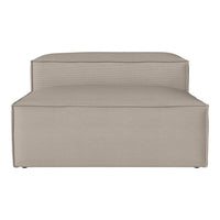 Beige modular sofa with a subtle ribbed texture and clean lines, offering a modern and minimalist design.