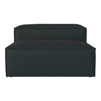 Black textured outdoor lounge chair with a sleek, minimalist design. Perfect for modern patio decor.