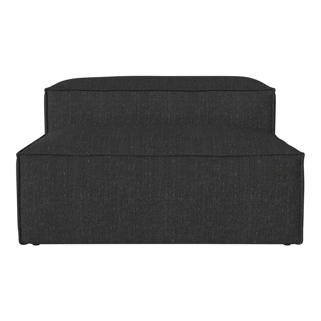 Stylish dark gray fabric sofa with a sleek, minimalist design and subtle textured pattern, perfect for modern interiors.