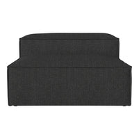 Stylish dark gray fabric sofa with a sleek, minimalist design and subtle textured pattern, perfect for modern interiors.