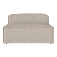 Beige fabric lounge chair with a sleek, minimalist design and subtle texture. Ideal for modern interiors.