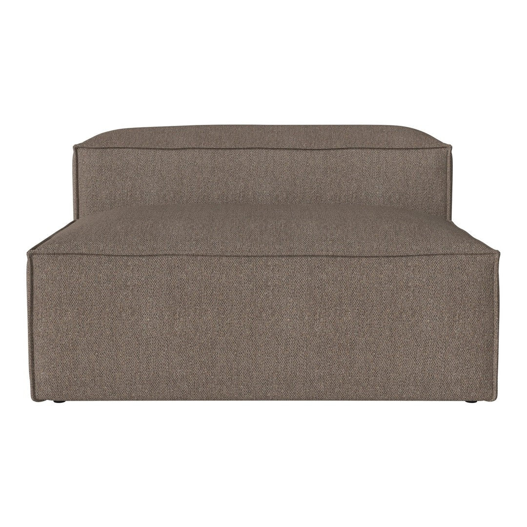 Brown upholstered sofa with a smooth, minimalist design and subtle texture, perfect for modern interiors.
