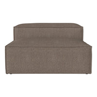 Brown upholstered sofa with a smooth, minimalist design and subtle texture, perfect for modern interiors.