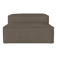 Brown upholstered sofa with a minimalist design and textured finish, perfect for modern living spaces.