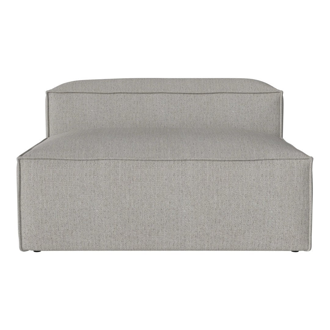 Light gray modular sofa with a smooth, minimalist fabric texture and clean lines, perfect for modern decor.