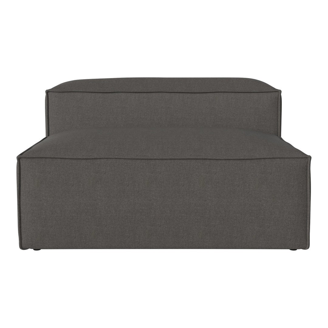 Gray upholstered sofa with a minimalist design and clean lines. Perfect for modern living spaces.