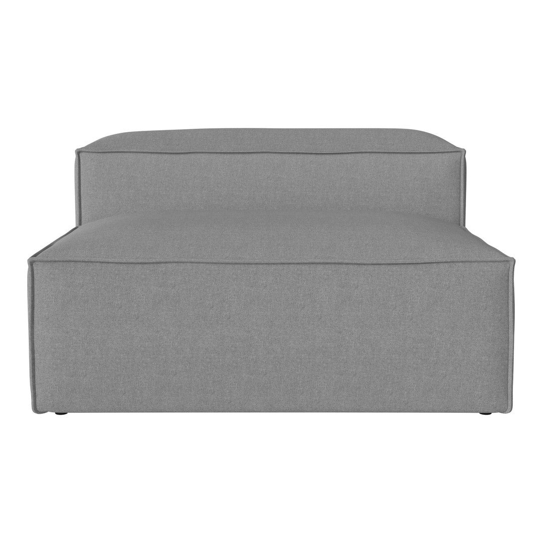 Gray minimalist sofa with clean lines and no visible patterns, perfect for modern decor.