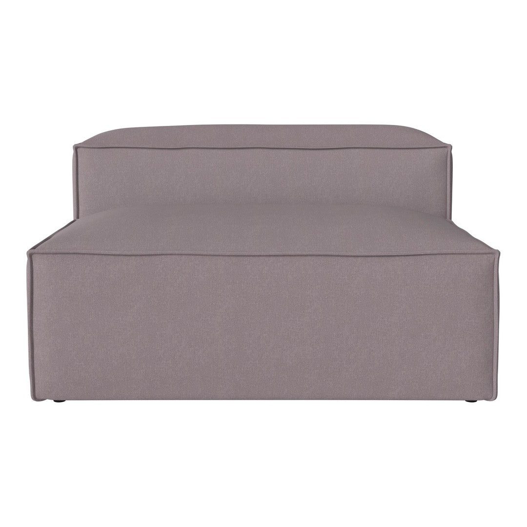 Gray modern sofa with clean lines and a minimalist design, featuring a solid fabric pattern.