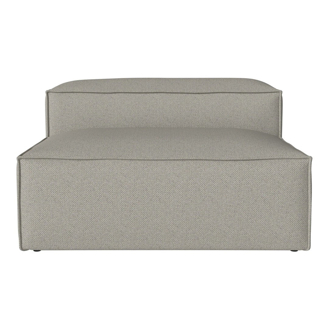 Modern gray upholstered ottoman with a simple, solid pattern and sleek lines. Perfect for stylish decor.