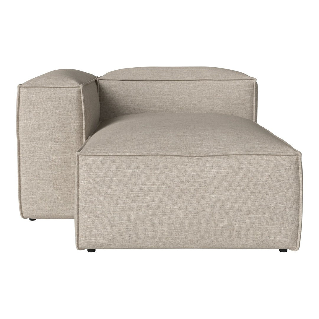 Light beige modular sofa section with a textured fabric and clean, minimalist lines. Perfect for modern decor.
