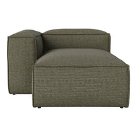 Olive green modular sofa with subtle ribbed texture, perfect for modern living spaces.