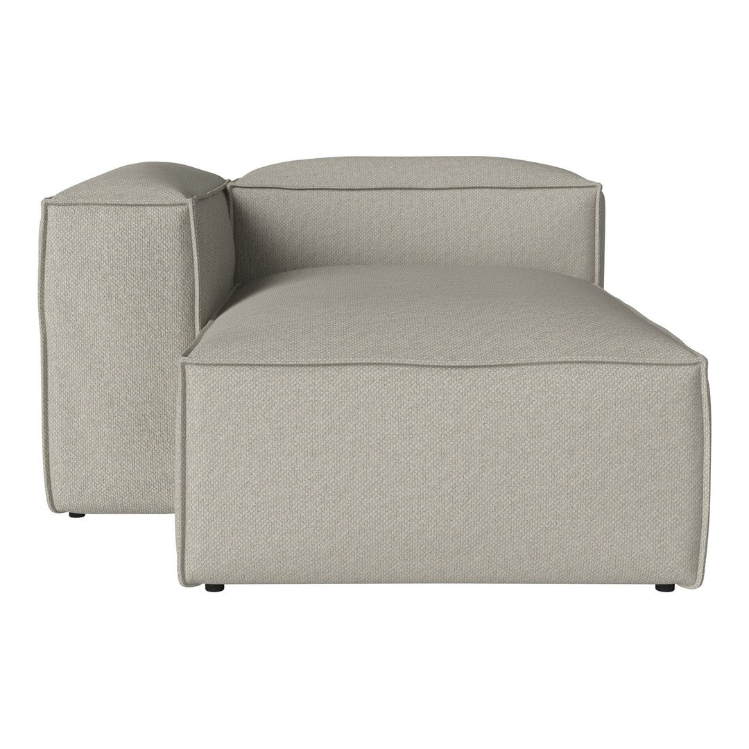 Light beige modular sofa with smooth fabric and minimalistic design, perfect for modern interiors.