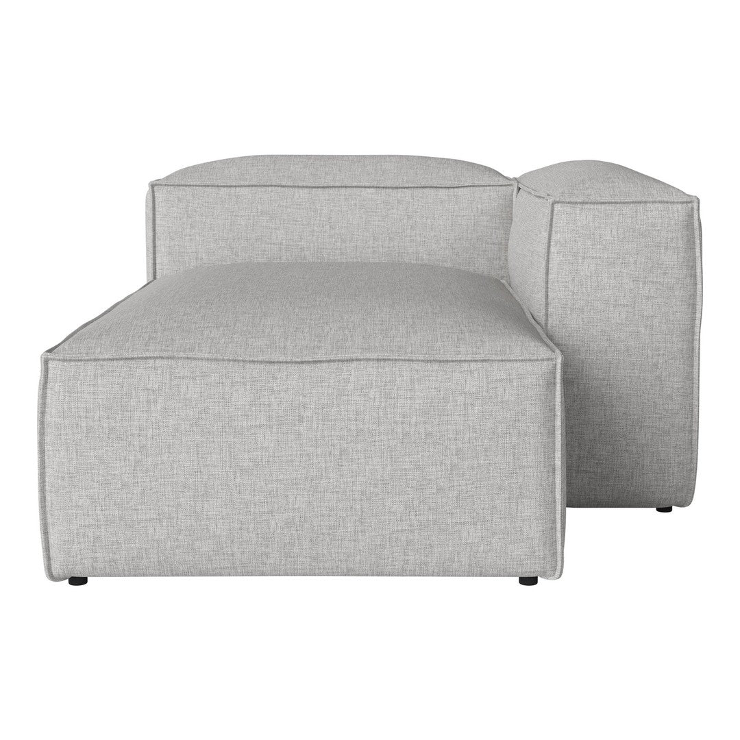Light gray modular sofa with a smooth, textured fabric and subtle, modern design. Ideal for contemporary spaces.