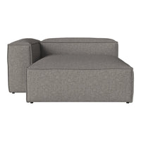 Gray upholstered modular sofa with a textured fabric finish and minimalist design. Perfect for modern living spaces.